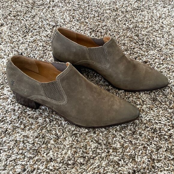 FRYE Women's Eleanor Western Pointed Toe Shootie Grey Nubuck Size 9 - Picture 1 of 10